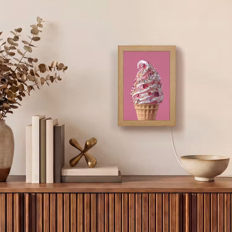 Tischlampe - Softeis - Edelsteine - Rosa - Waffel — 4