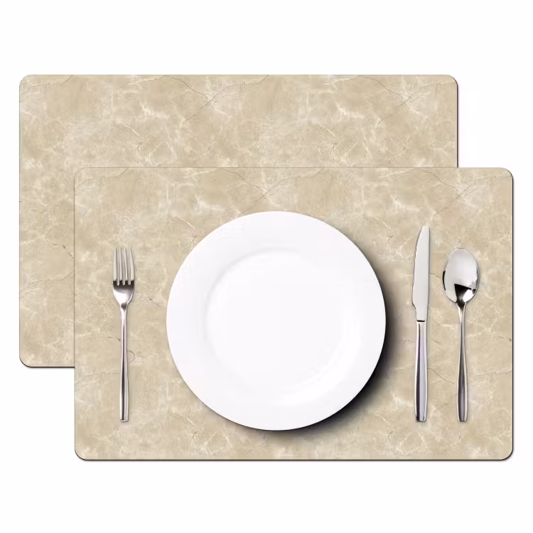 Tischset - 6 Stück - Hellbeige - Marmor - Diffusionsäderung — 2
