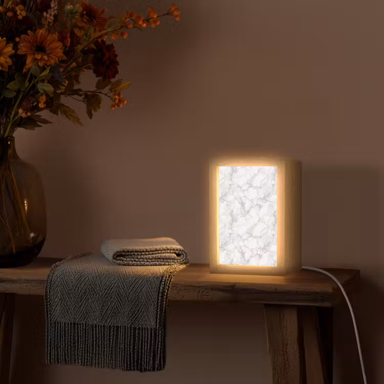 Tischlampe - Weiß - Marmor - Grau — 2
