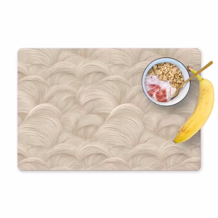 Tischset - 6 Stück - Bögen - Muster - Beige — 1