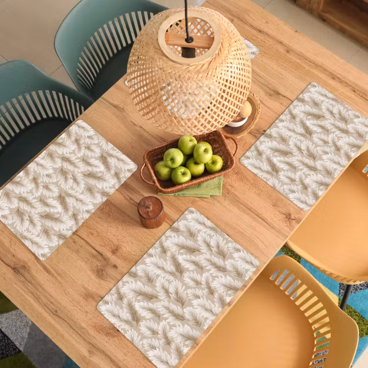 Tischset - 6 Stück - Botanisch - Muster - Beige — 4