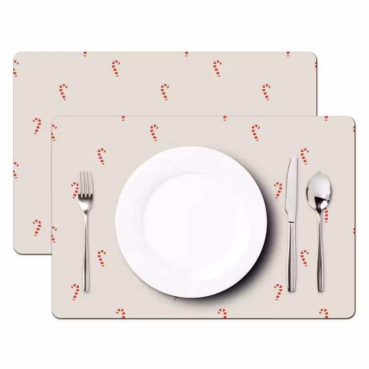 Tischset - 6 Stück - Muster - Säurestäbchen - Beige — 2