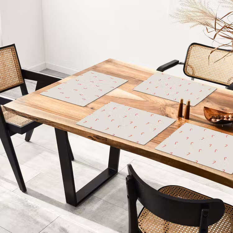 Tischset - 6 Stück - Muster - Säurestäbchen - Beige — 3