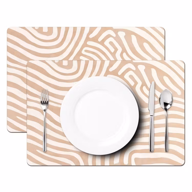 Tischset - 6 Stück - Beige - Erde Muster — 2