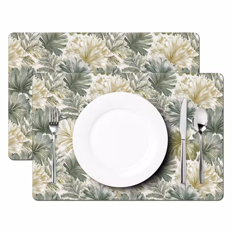 Tischset - 6 Stück - Blätter - Botanisch - Grün — 2