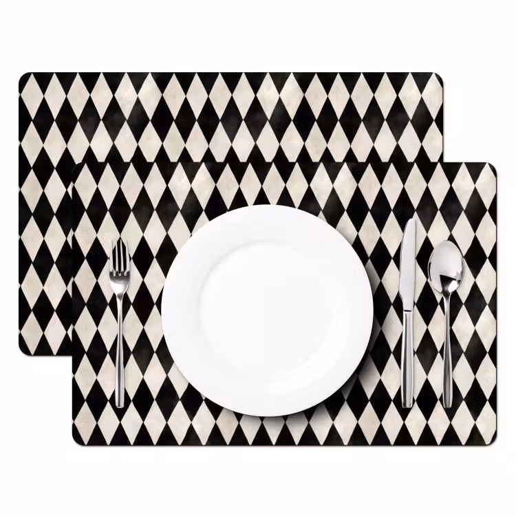 Tischset - 6 Stück - Klassisch - Muster - Schwarz — 2
