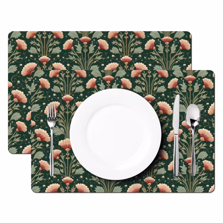 Tischset - 6 Stück - Muster - Botanisch - Farbenfroh — 2