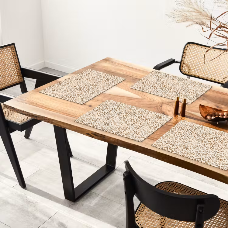 Tischset - 6 Stück - Leopard - Klassisch - Beige — 3