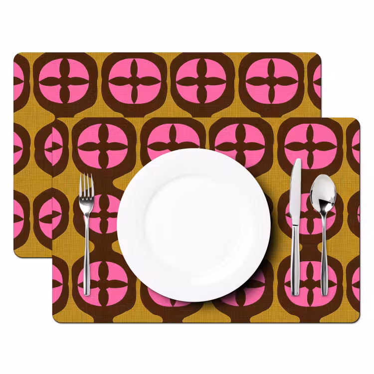 Tischset - 6 Stück - Modern - Gemustert - Rosa — 2