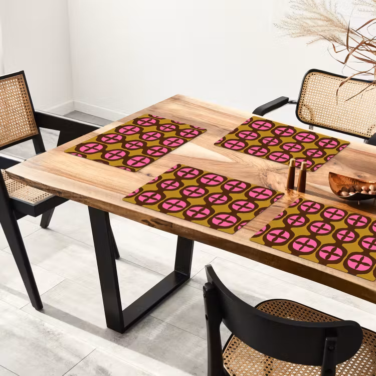 Tischset - 6 Stück - Modern - Gemustert - Rosa — 3