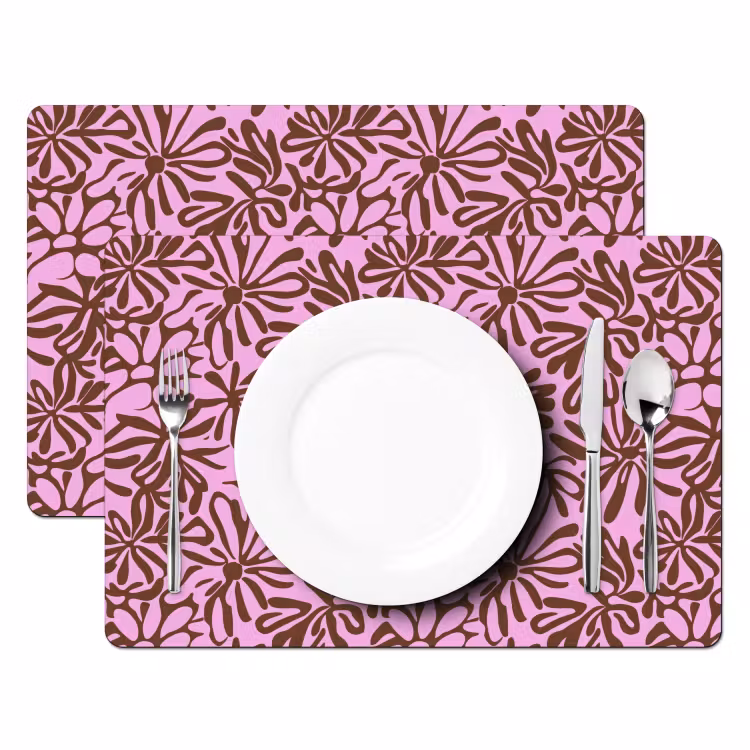 Tischset - 6 Stück - Bio - Muster - Rosa — 2