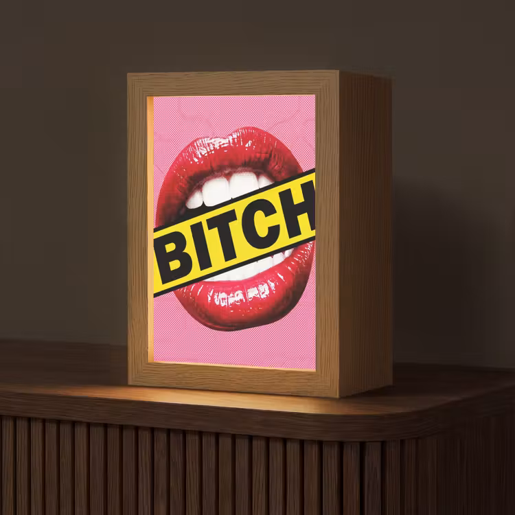 Tischlampe - Lippen - Text - Bunt — 1