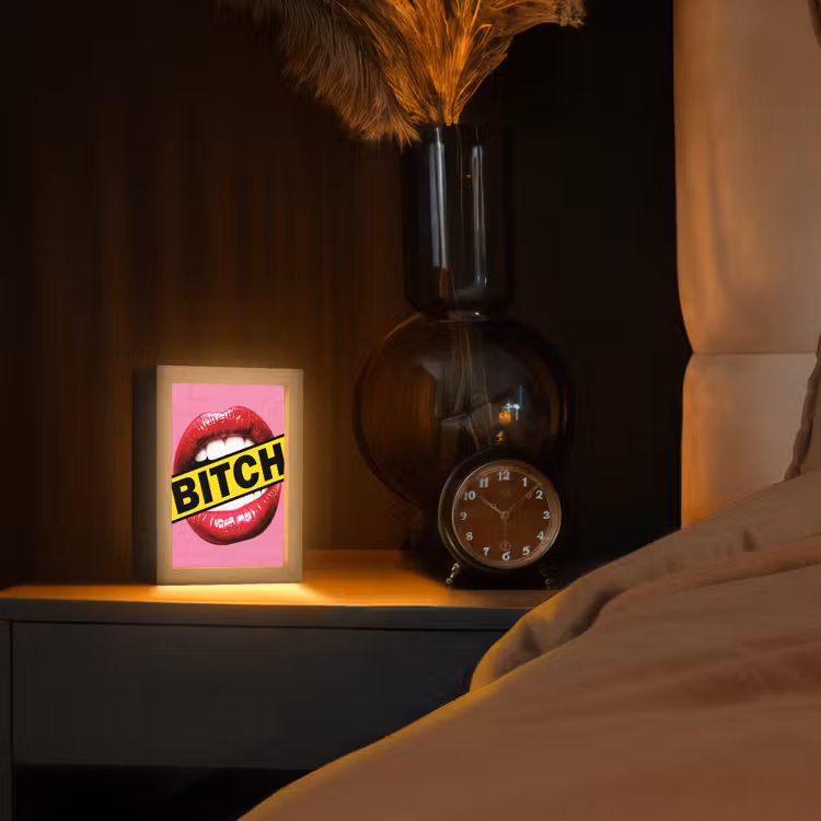 Tischlampe - Lippen - Text - Bunt — 3