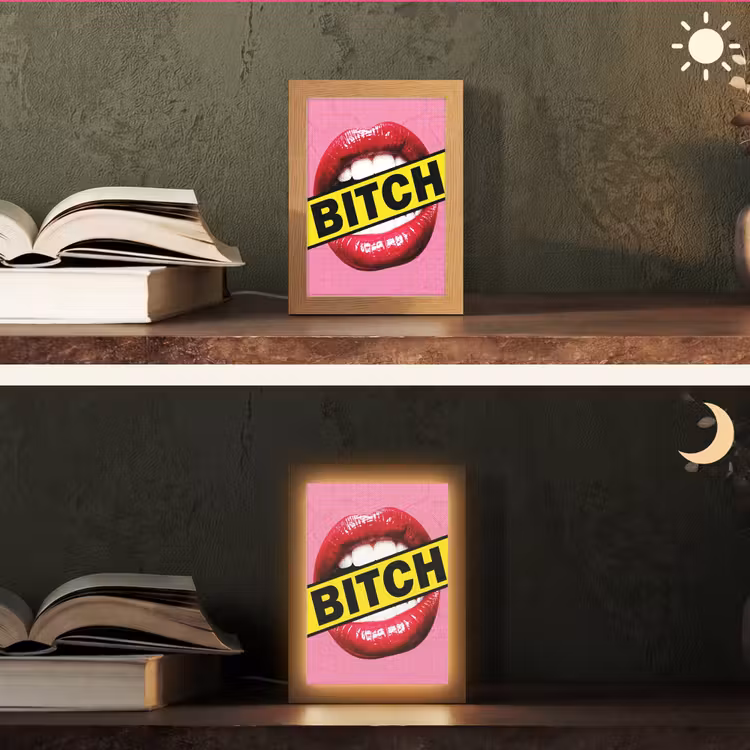 Tischlampe - Lippen - Text - Bunt — 5