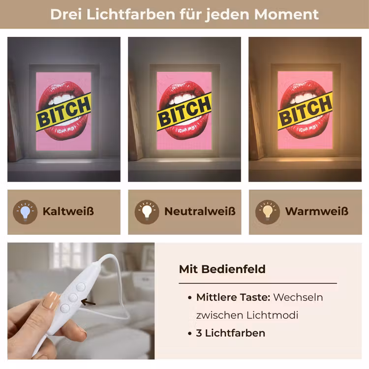 Tischlampe - Lippen - Text - Bunt — 6