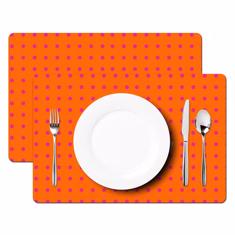 Tischset - 6 Stück - Cool - Punkte - Orange — 2