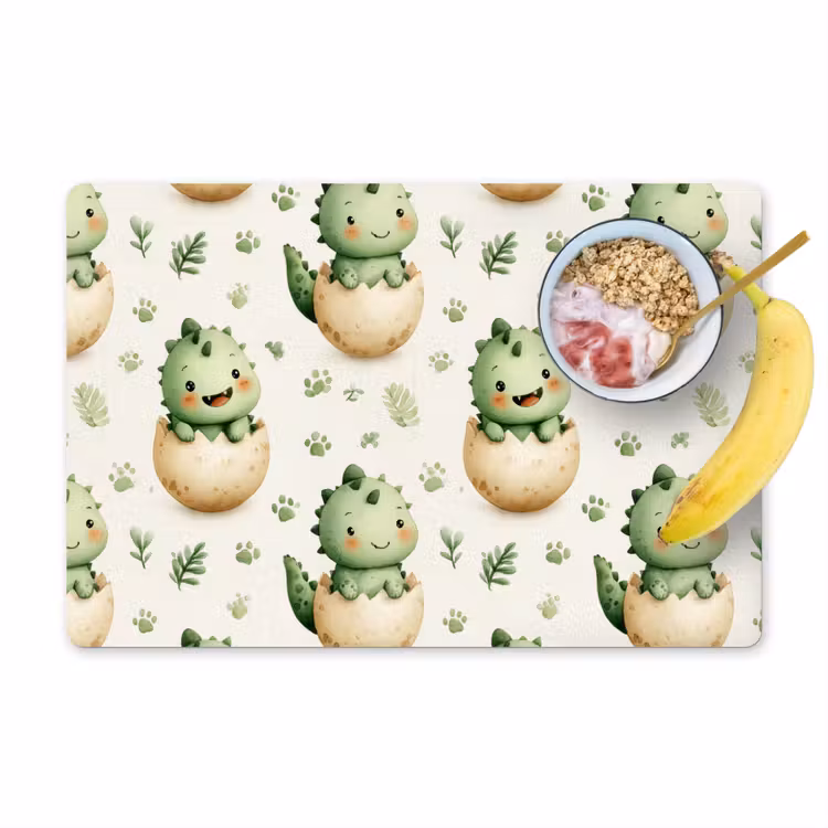 Tischset - 6 Stück - Dino - Eier - Grün — 1