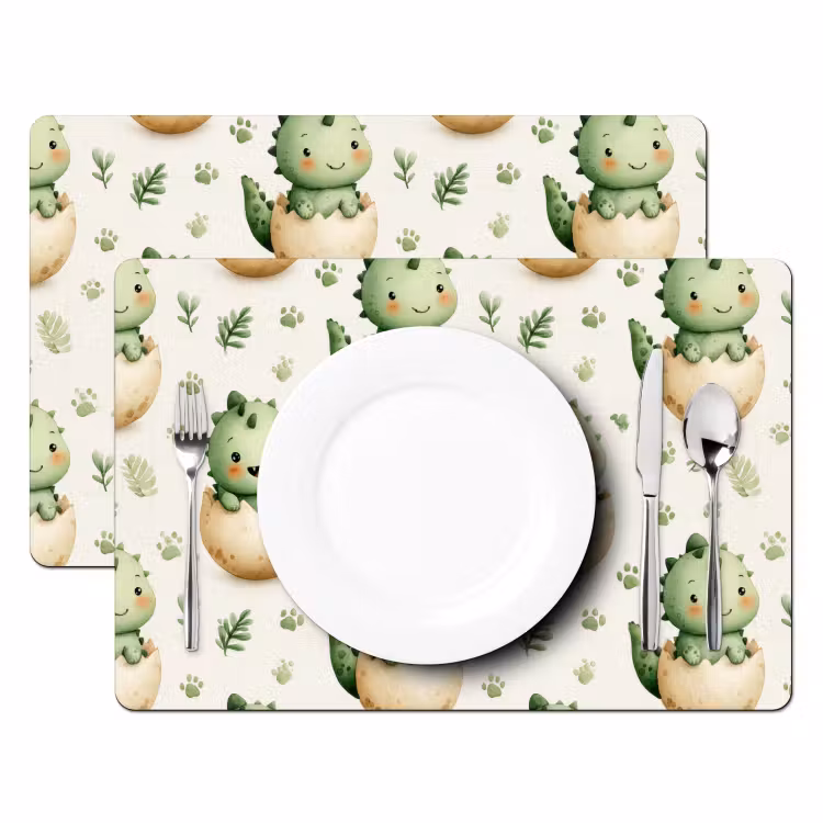 Tischset - 6 Stück - Dino - Eier - Grün — 2