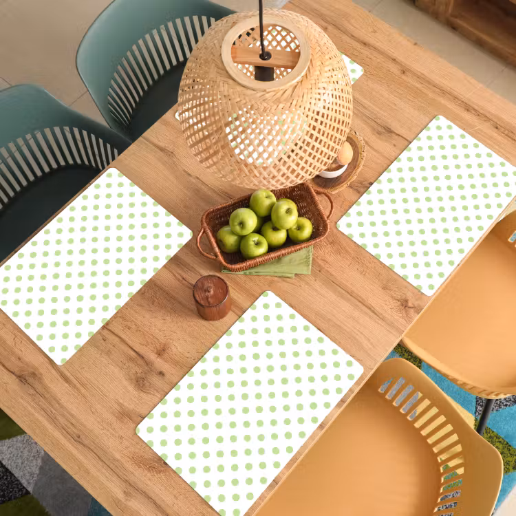 Tischset - 6 Stück - Dots - Klassisch - Grün — 4