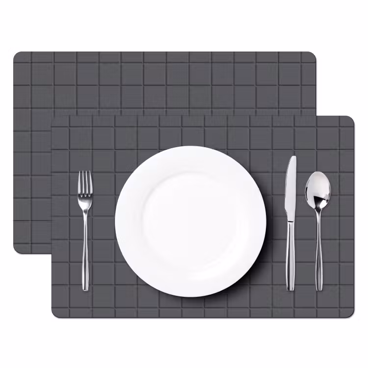 Tischset - 6 Stück - Muster - Fliese - Graphit - Grau — 2