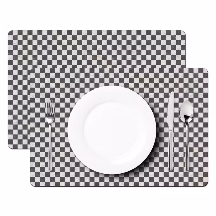 Tischset - 6 Stück - Marmor - Muster - Grau — 2