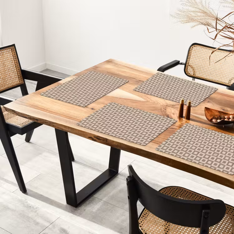 Tischset - 6 Stück - Muster - Marmor - Beige — 3