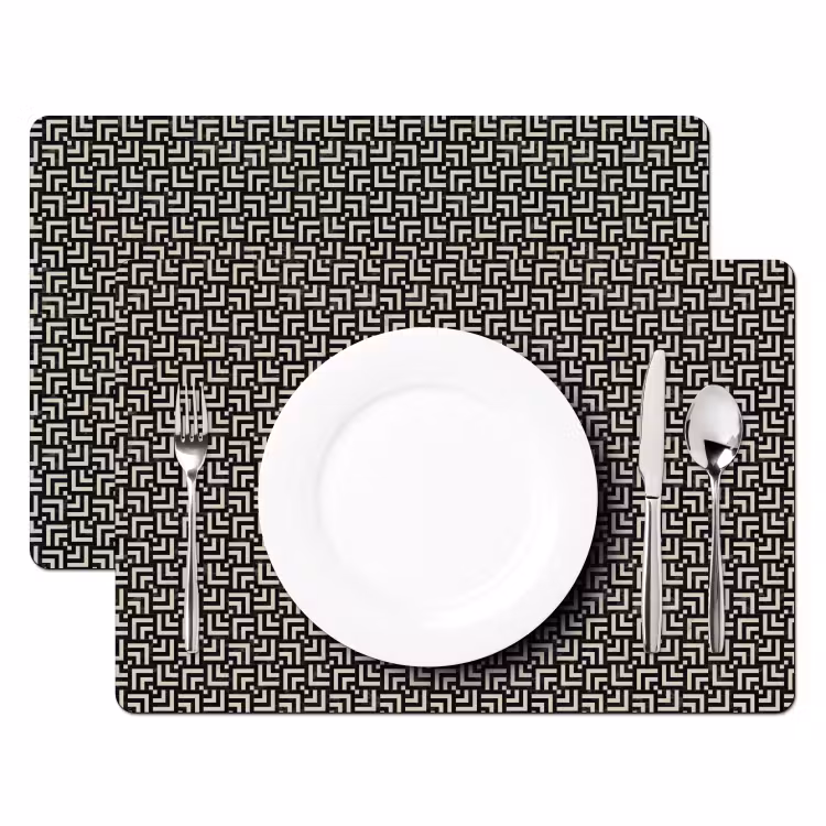 Tischset - 6 Stück - Muster - Marmor - Schwarz — 2