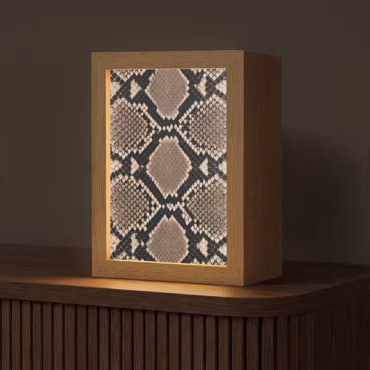Tischlampe - Schlangendruck - Python - Braun — 1