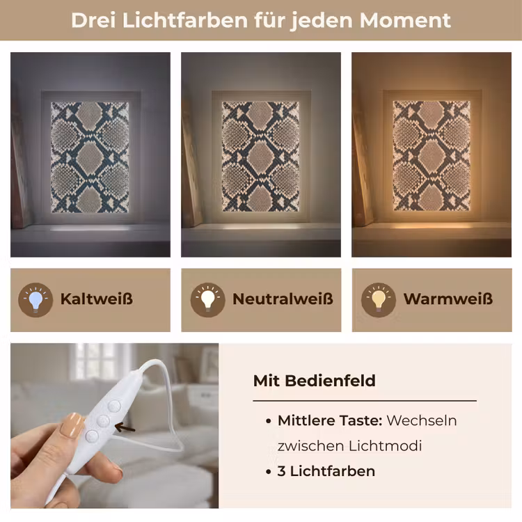 Tischlampe - Schlangendruck - Python - Braun — 6