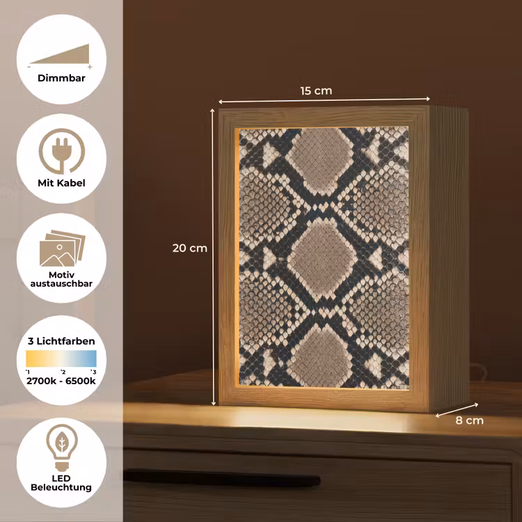 Tischlampe - Schlangendruck - Python - Braun — 7