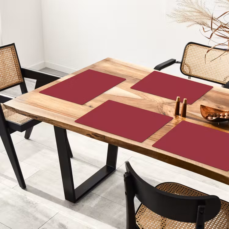 Tischset - 6 Stück - Antik – Rubin – Rot — 3