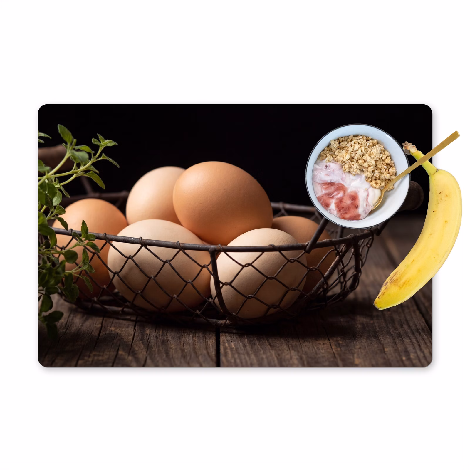 Tischset - 6 Stück - Eier – Korb – Essen — 1