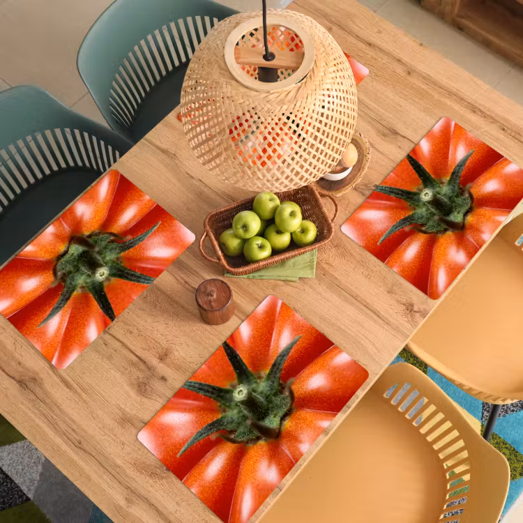 Tischset - 6 Stück - Essen – Tomate – Rot — 4