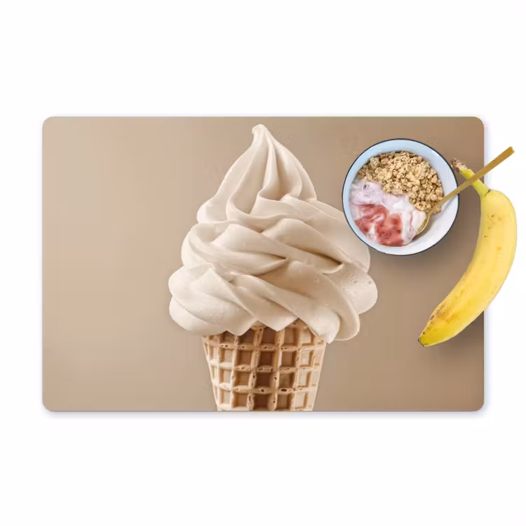 Tischset - 6 Stück - Eiscreme - Softeis - Cremig - Horn - Beige — 1