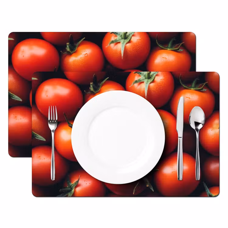 Tischset - 6 Stück - Gemüse - Rot - Tomaten — 2