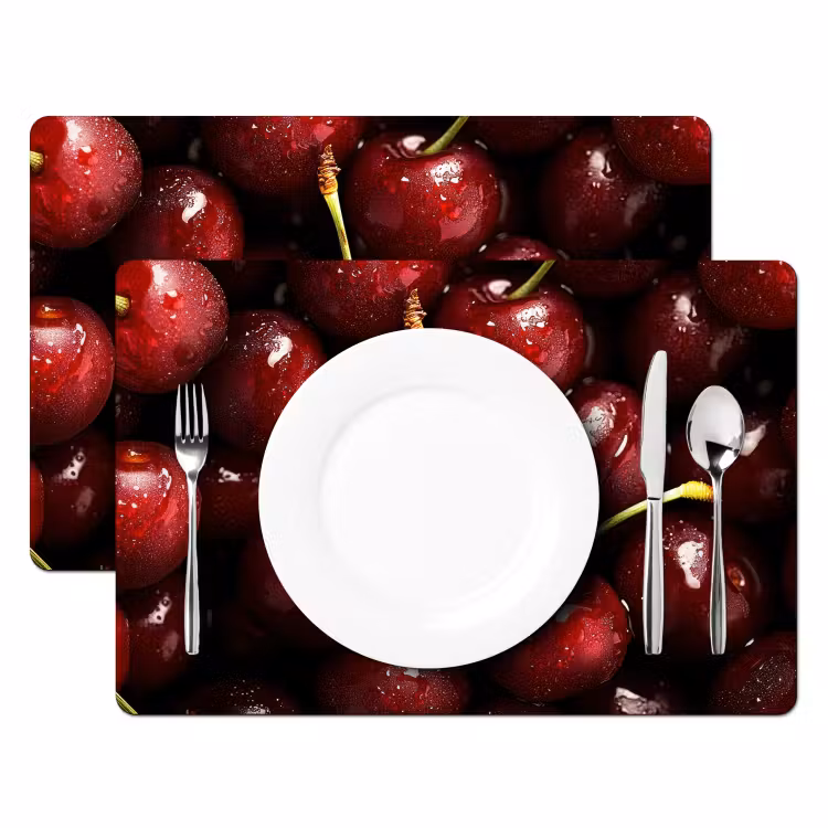 Tischset - 6 Stück - Rot - Obst - Kirsche — 2