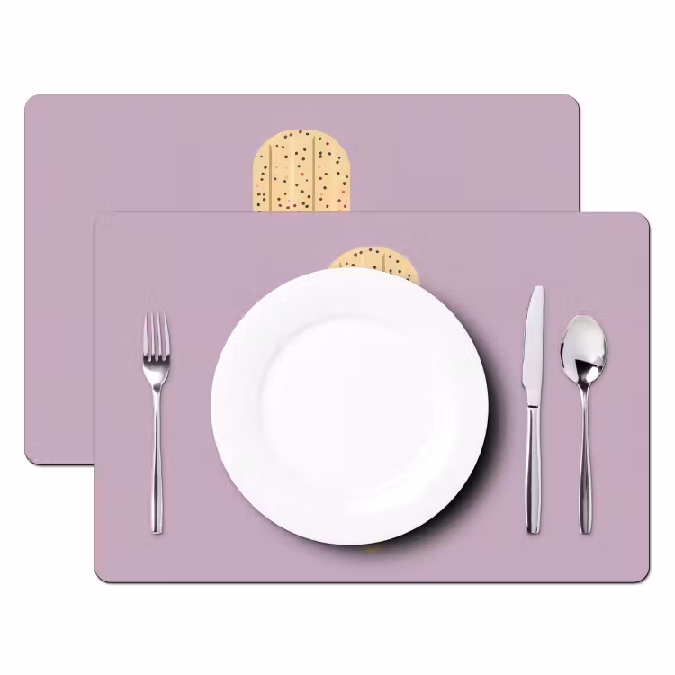 Tischset - 6 Stück - Beige - Eiscreme - Sprenkeln — 2