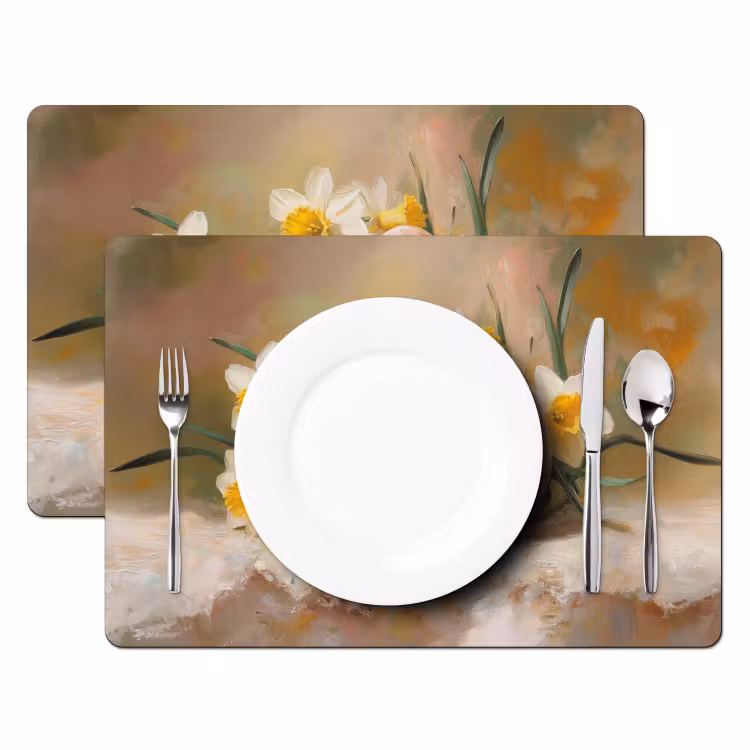 Tischset - 6 Stück - Blumen - Eier - Bemalt — 2