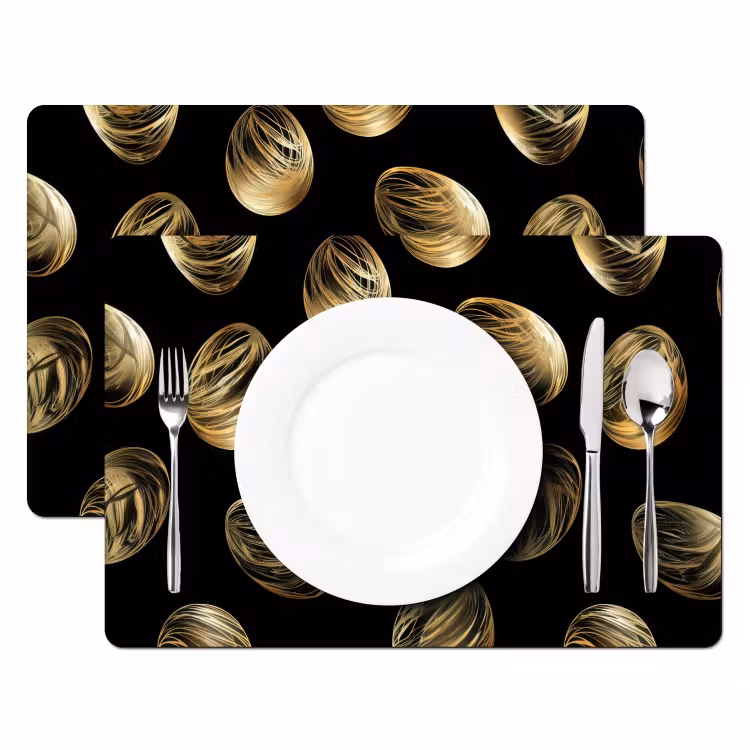 Tischset - 6 Stück - Eier - Gold - Muster — 2