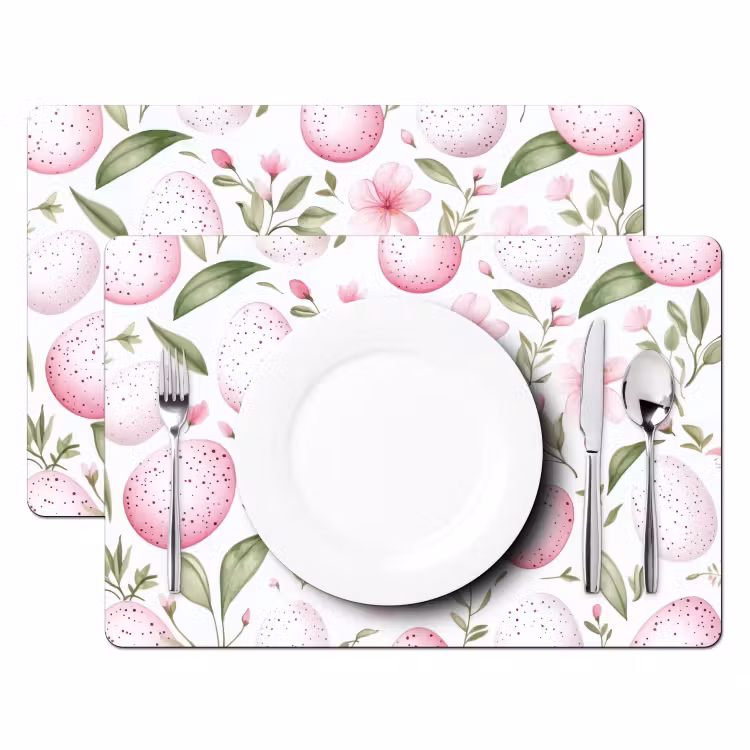 Tischset - 6 Stück - Muster - Eier - Rosa - Ostern — 2