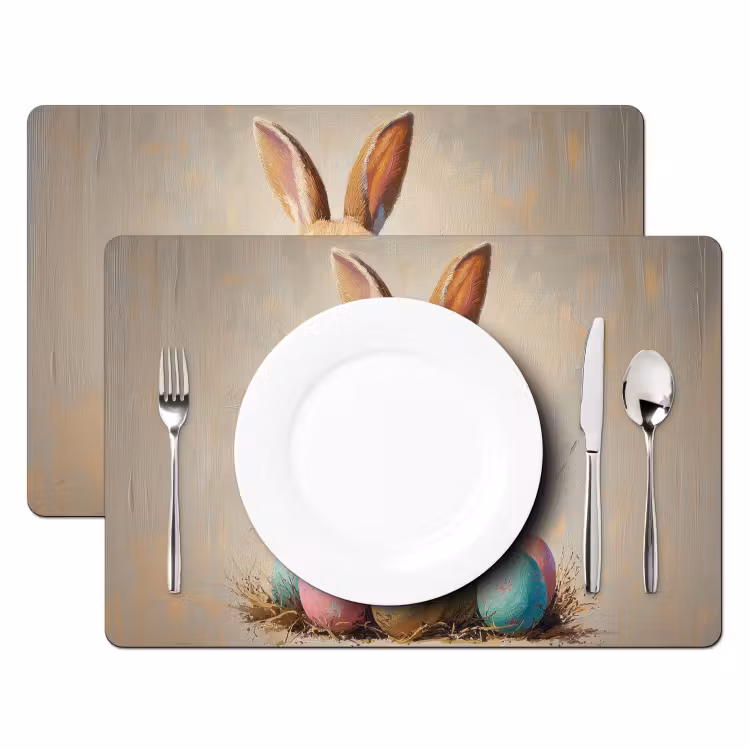 Tischset - 6 Stück - Osterhase - Pastell - Eier — 2