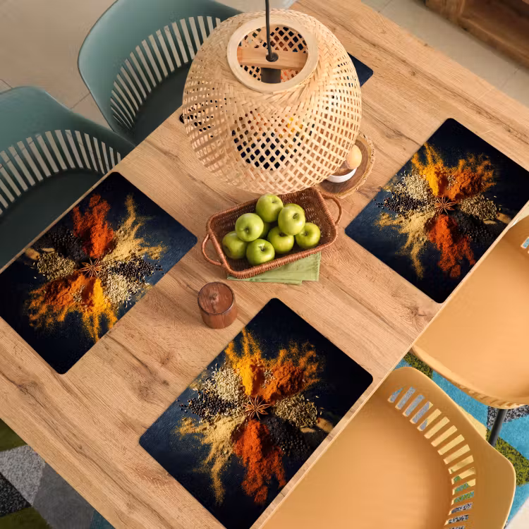 Tischset - 6 Stück - Gewürze - Explosion - Orange — 4
