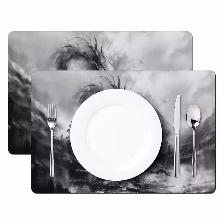 Tischset - 6 Stück - Krieger - Drache - Grau — 2