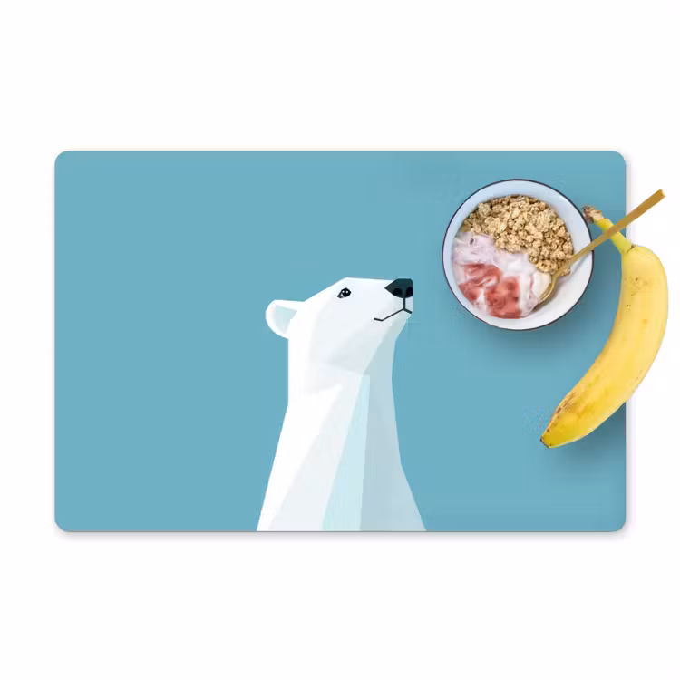 Tischset - 6 Stück - Eisbär - Hellblau - Minimalistisch — 1