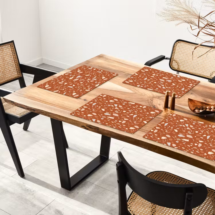 Tischset - 6 Stück - Terrazzo - Muster - Lehm — 3