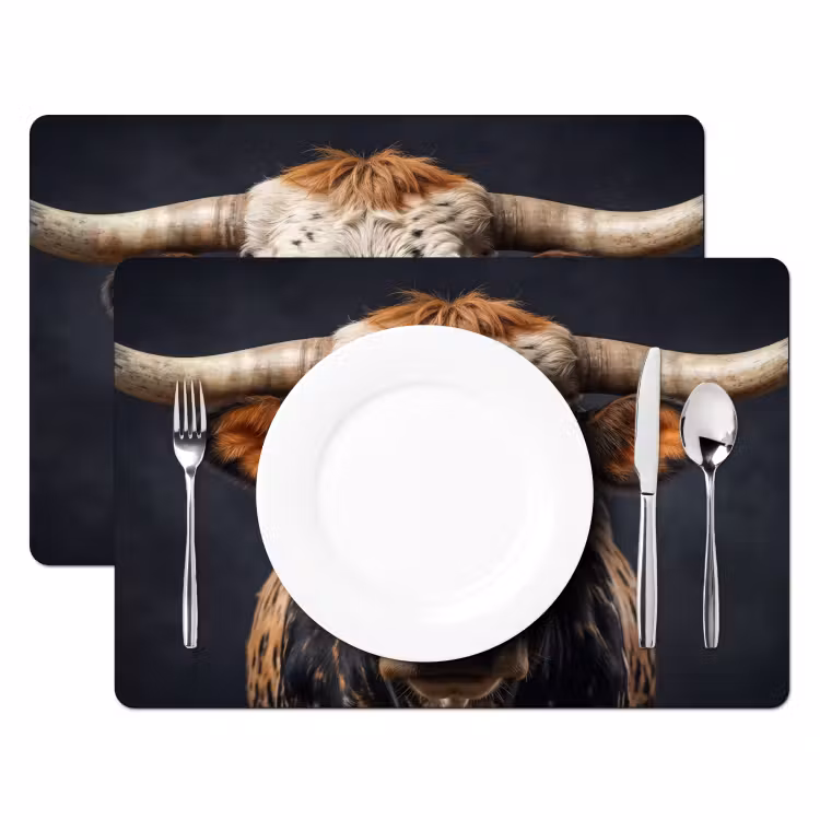Tischset - 6 Stück - Taurus - Farbenfroh - Hörner — 2