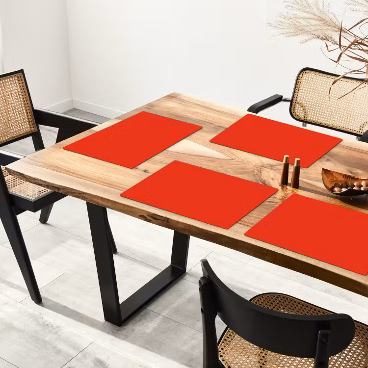 Tischset - 6 Stück - Rot - Farbe - Einfarbig — 3