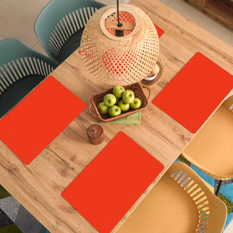 Tischset - 6 Stück - Rot - Farbe - Einfarbig — 4