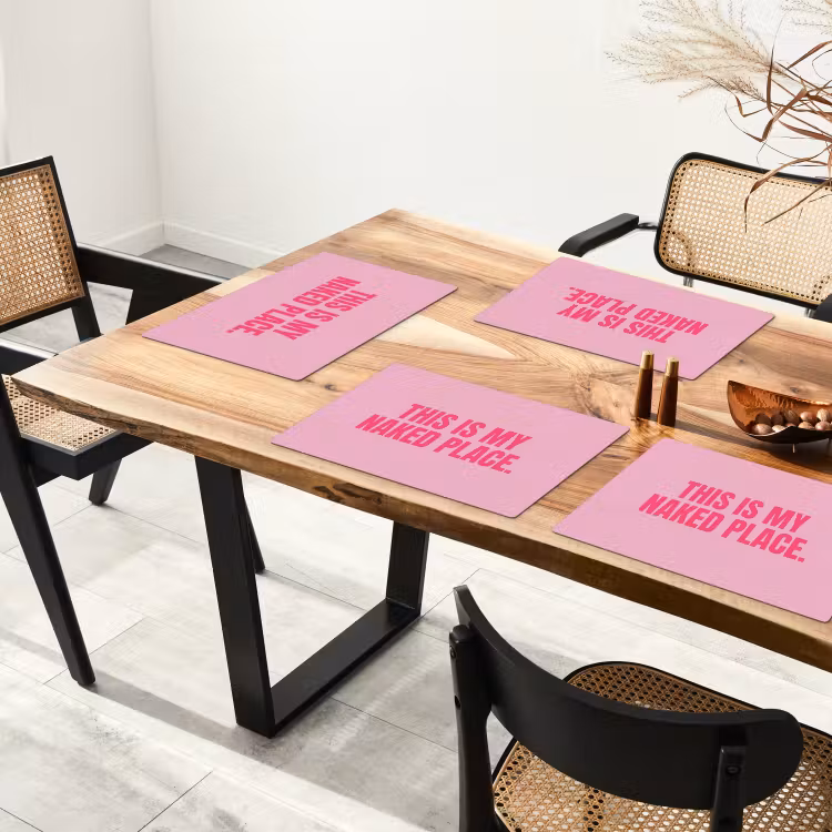Tischset - 6 Stück - Text - Modern - Rosa — 3