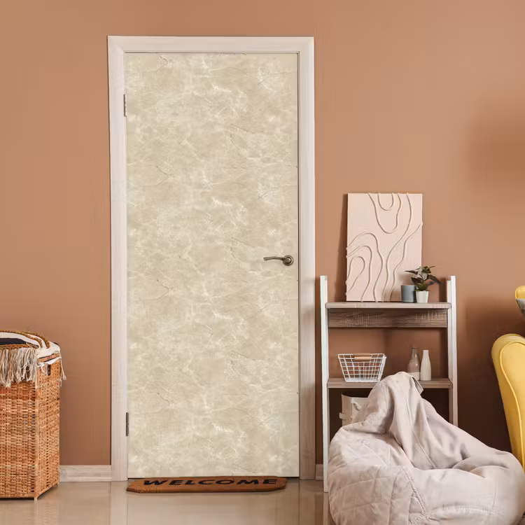 Türtapete - Hellbeige - Marmor - Diffusionsäderung — 2